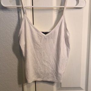 White Cropped Tank Top